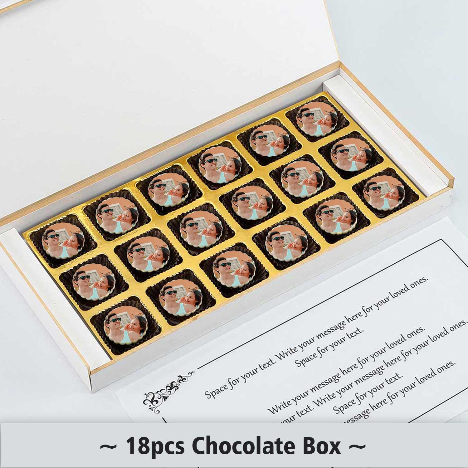 Printed chocolates with couple photo
