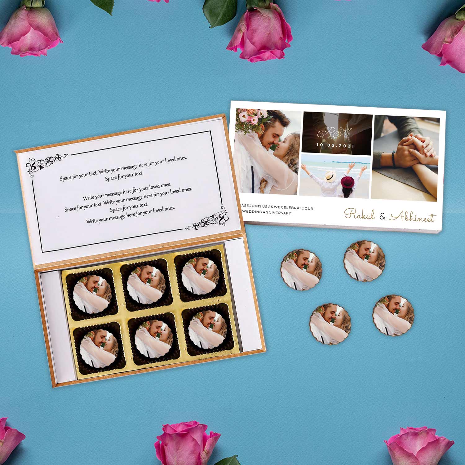 Photo collage Personalised Chocolates Anniversary Invitation