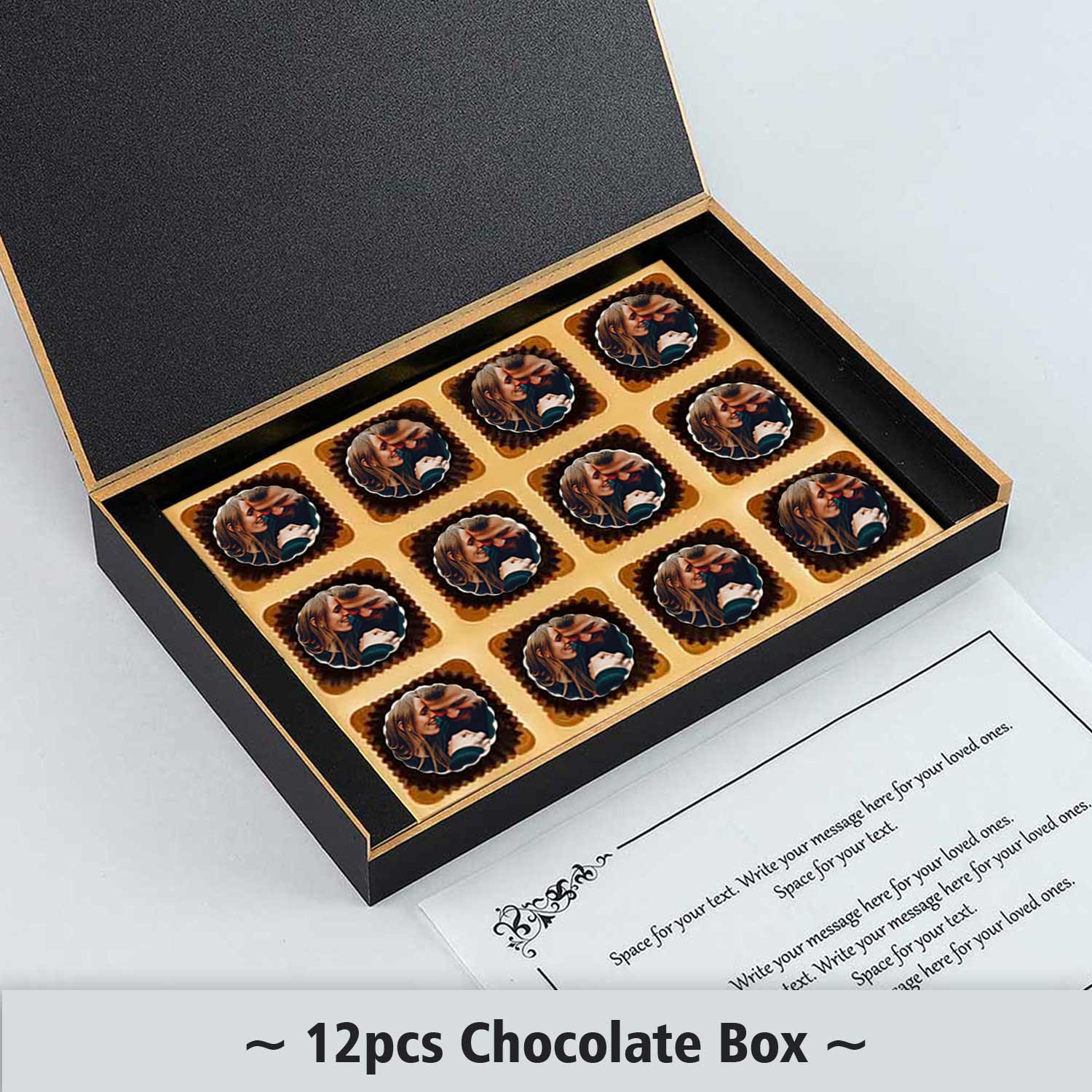 Black elegant Anniversary Invitation Printed Chocolates