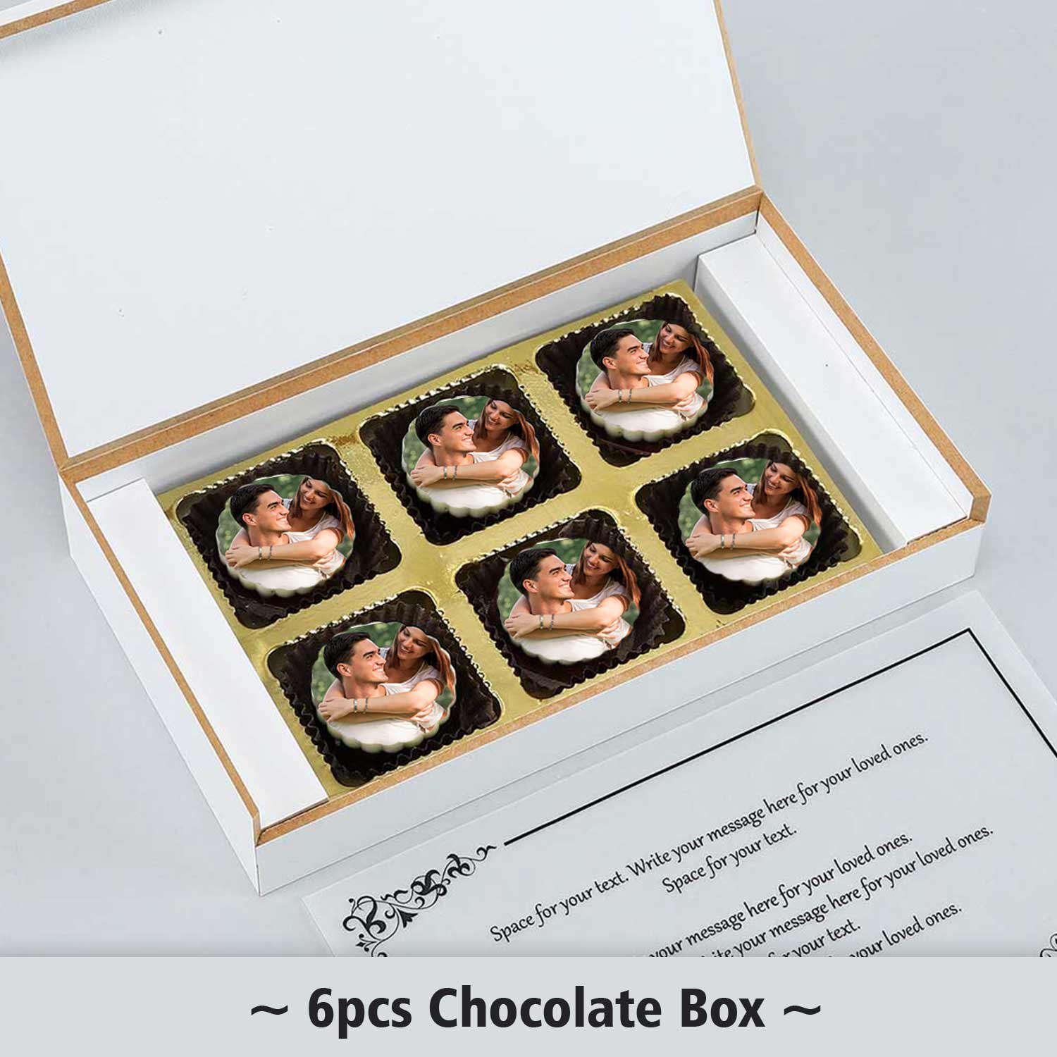 Lotus names Printed Chocolates Anniversary Invite with 6 Pcs