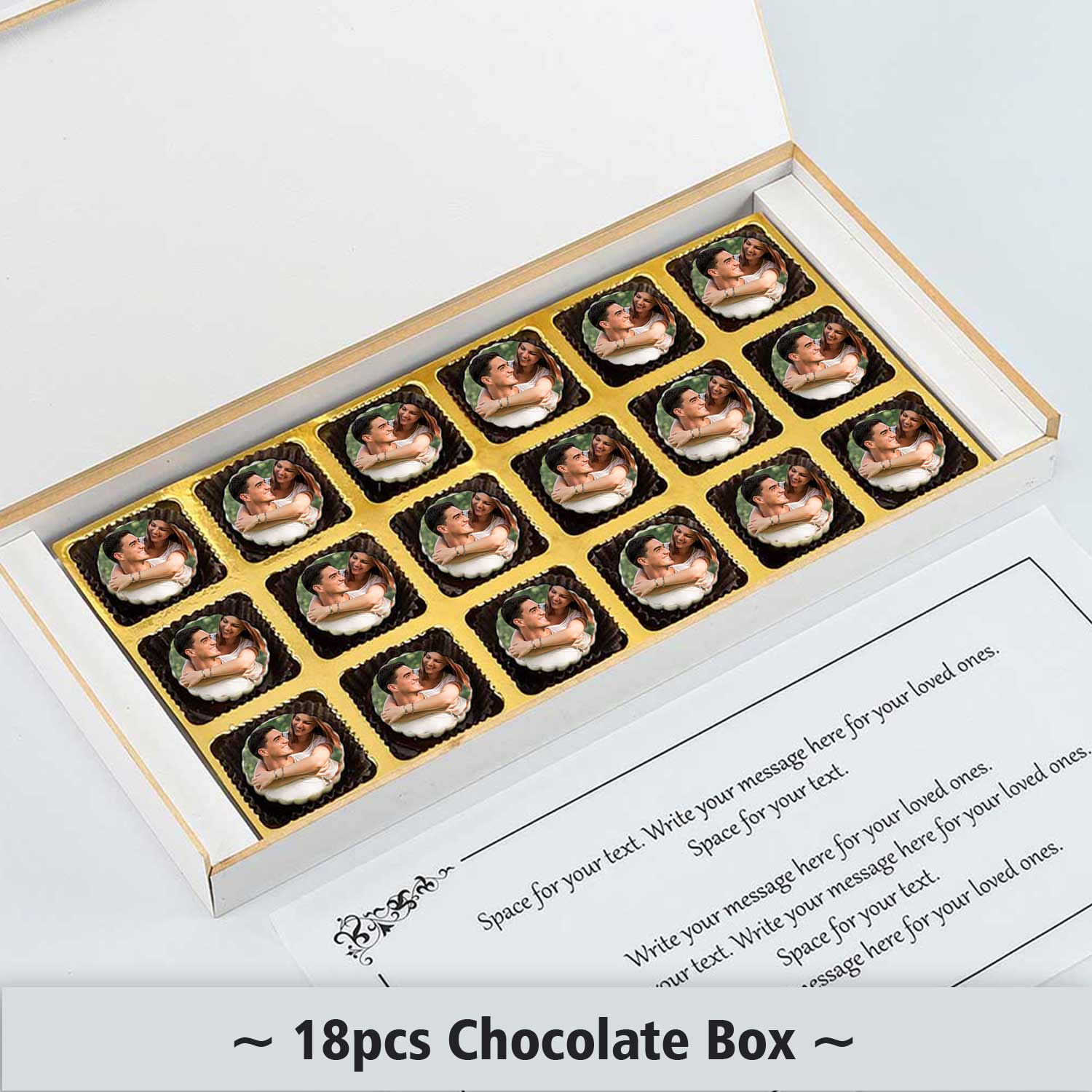 Lotus names Printed Chocolates Anniversary Invitation gift box