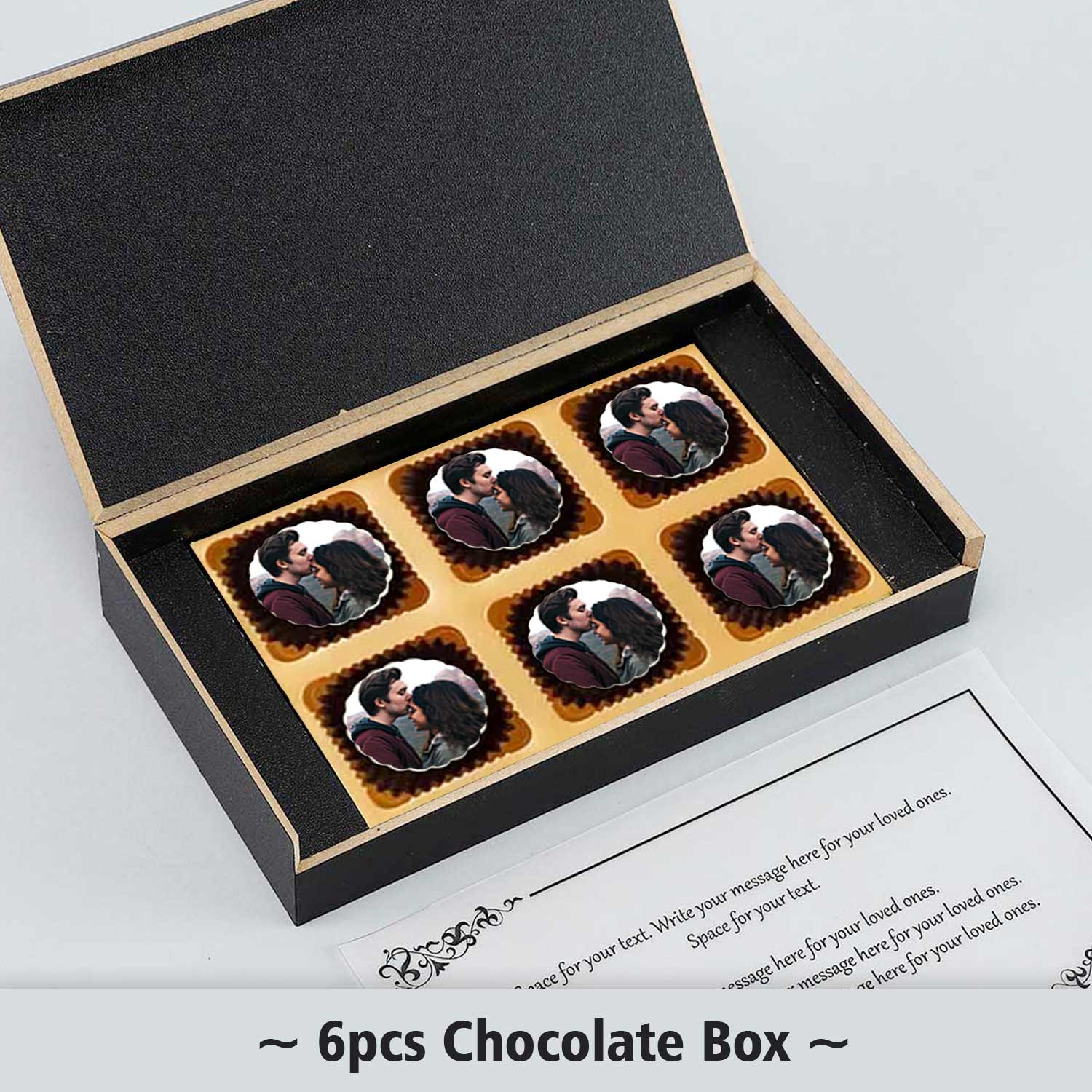 Name printed chocolates to congratulate the couple