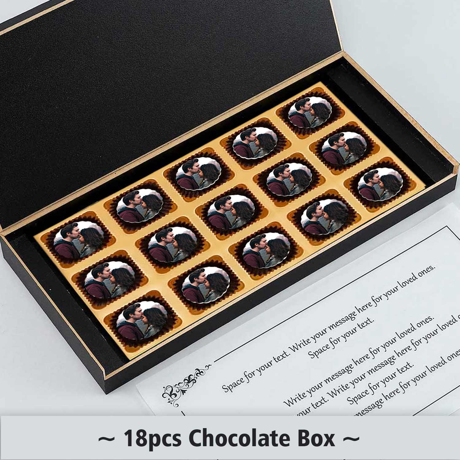 Name printed chocolates to congratulate the couple