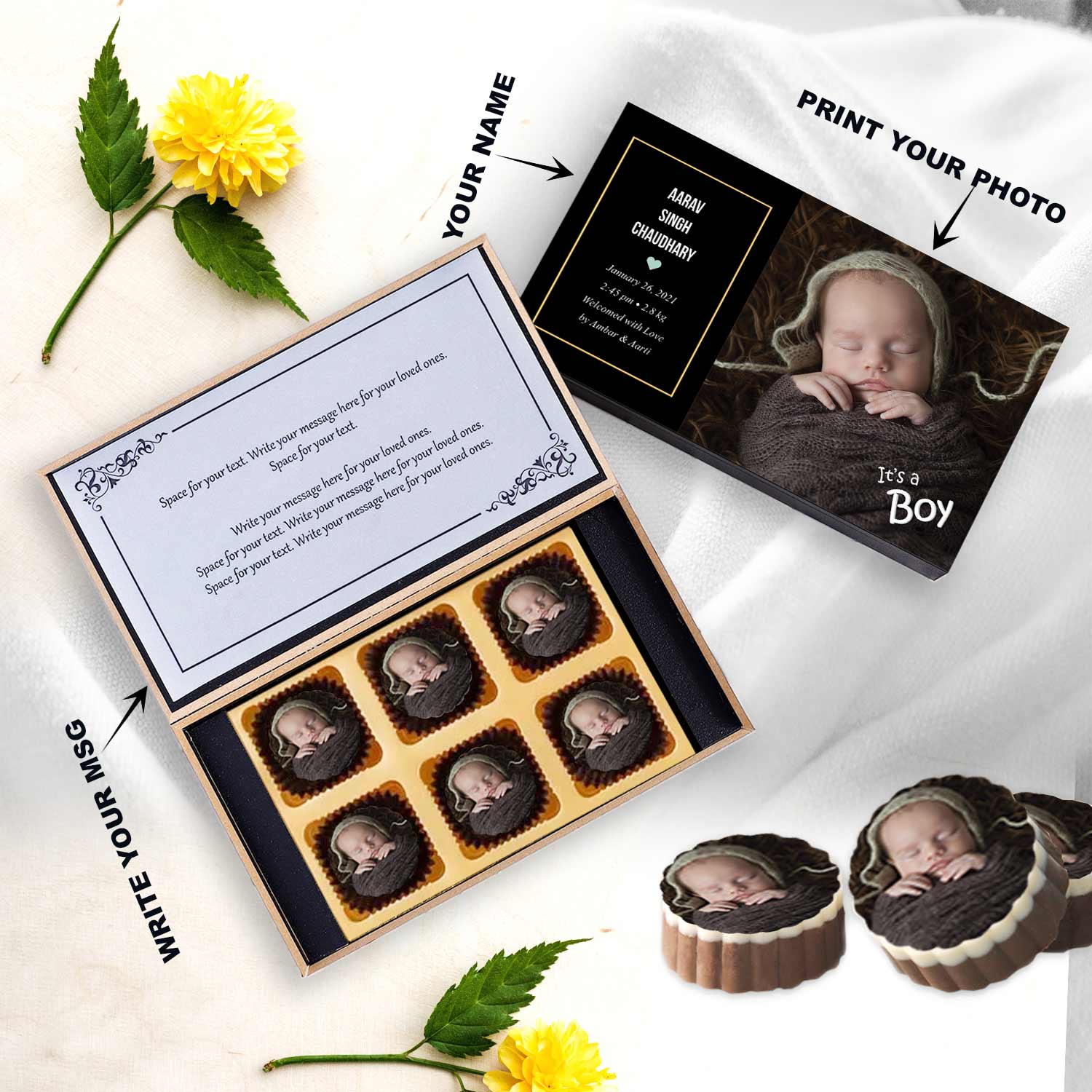"It's a Boy" announcement personalised gift