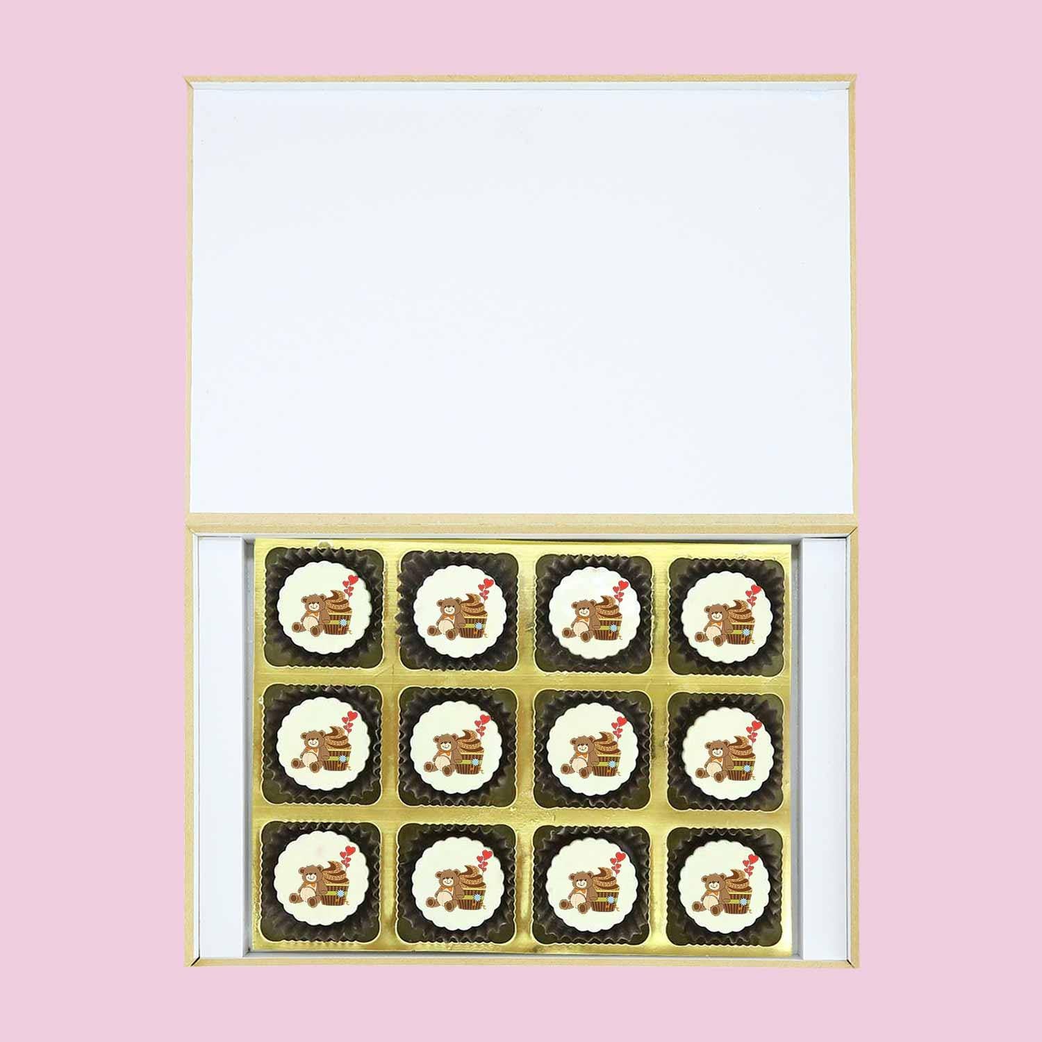 Teddy Design Printed chocolates Birthday Invitation - Choco ManualART