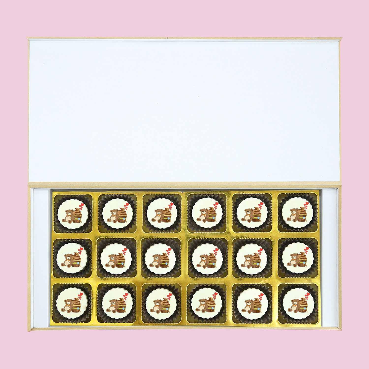 Teddy Design Printed chocolates Birthday Invitation - Choco ManualART