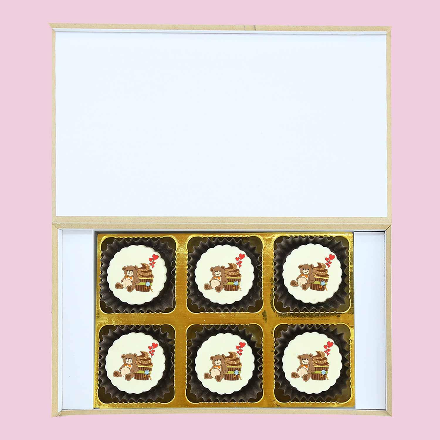 Teddy Design Printed chocolates Birthday Invitation - Choco ManualART