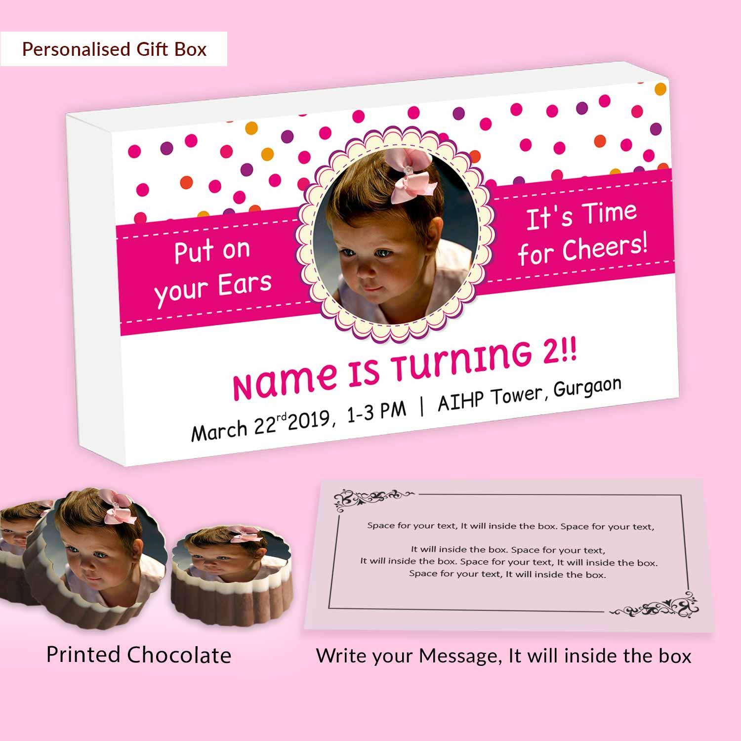 Colorful dotted customised birthday invitation - Choco ManualART