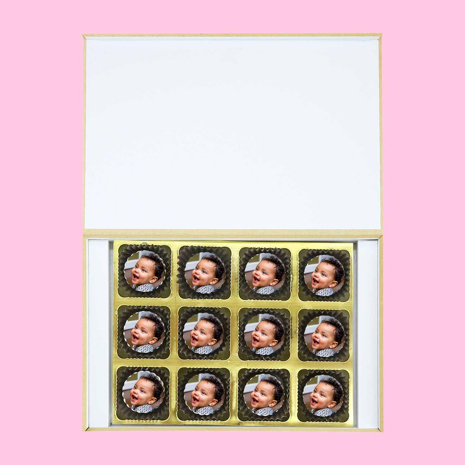 Owl's Image Birthday invitation Photo Printed chocolates - Choco ManualART