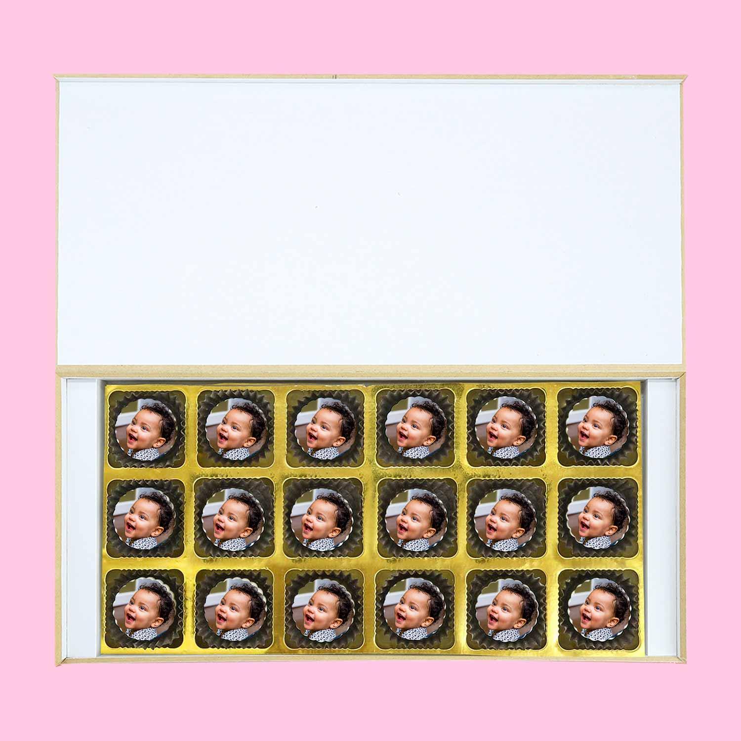 Owl's Image Birthday invitation Photo Printed chocolates - Choco ManualART