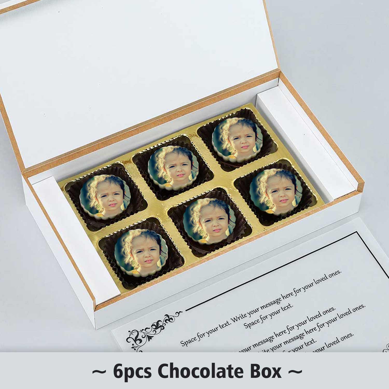 Colorful box of photo printed chocolates birthday return gift