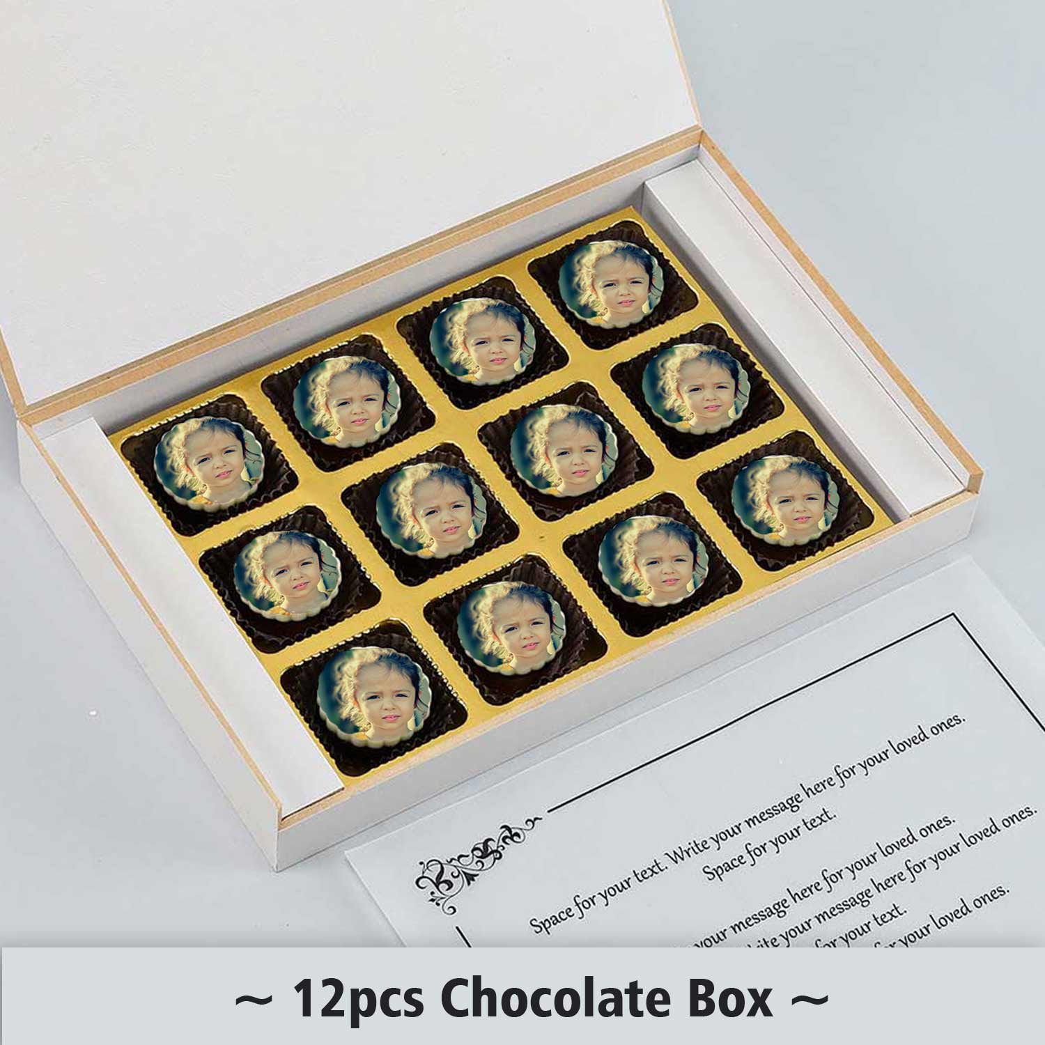 Colorful box of photo printed chocolates birthday return gift