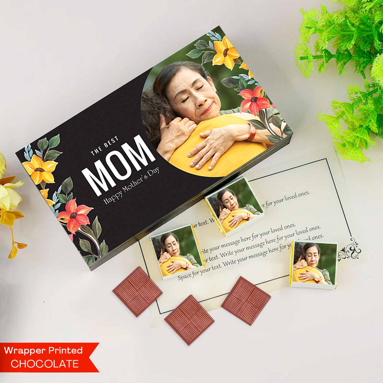 Beautiful Mother's day gift with Photo wrapper Chocolates