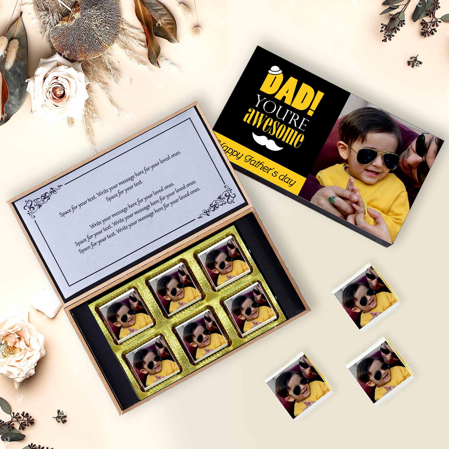 Best Dad Printed wrapped Customised Chocolates for birthday