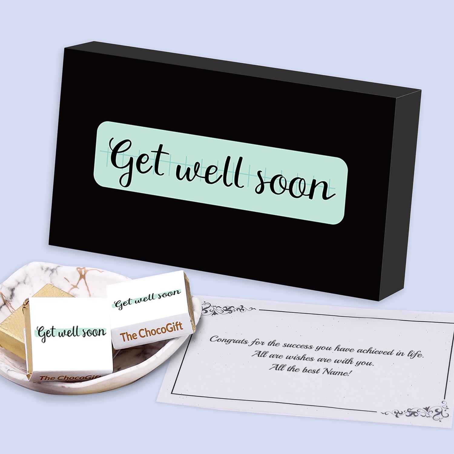 Get Well Soon personalised chocolate wrappers print