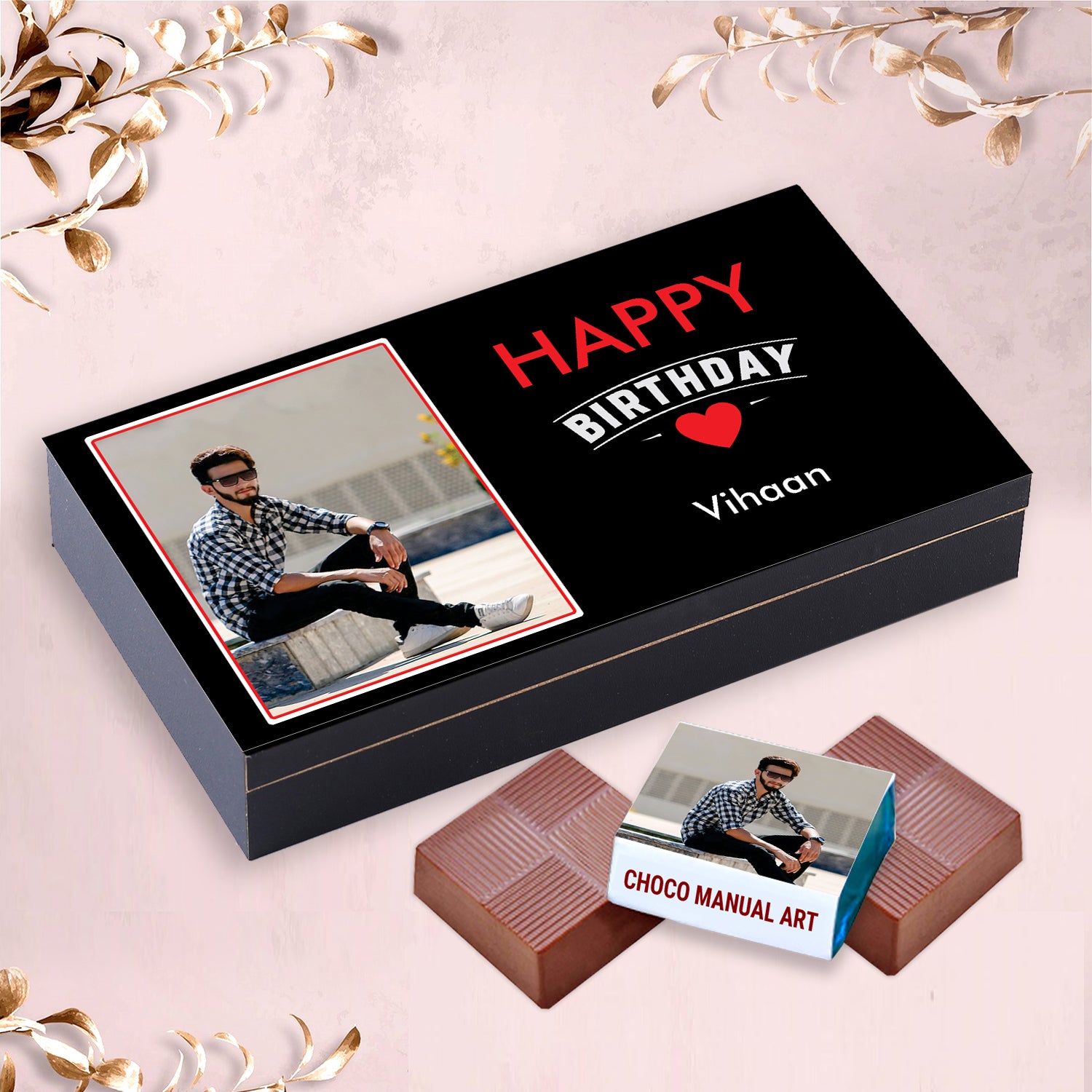  Best Friend Photo On Chocolate Box . Chocolate Box For Birthday Gift. Fruit and Nuts Chocolate In Box.