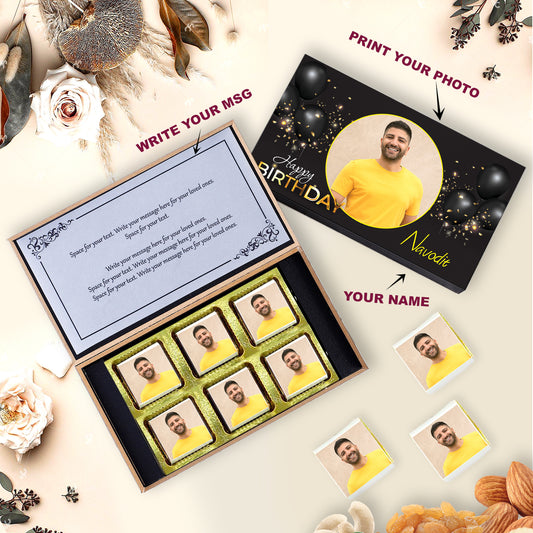 CUSTOMIZED PRINT GIFTS WITH THE PHOTO PRINTED ON A BOX AND NAME PRINTED ON A WRAPPER. Birthday gift for mom.