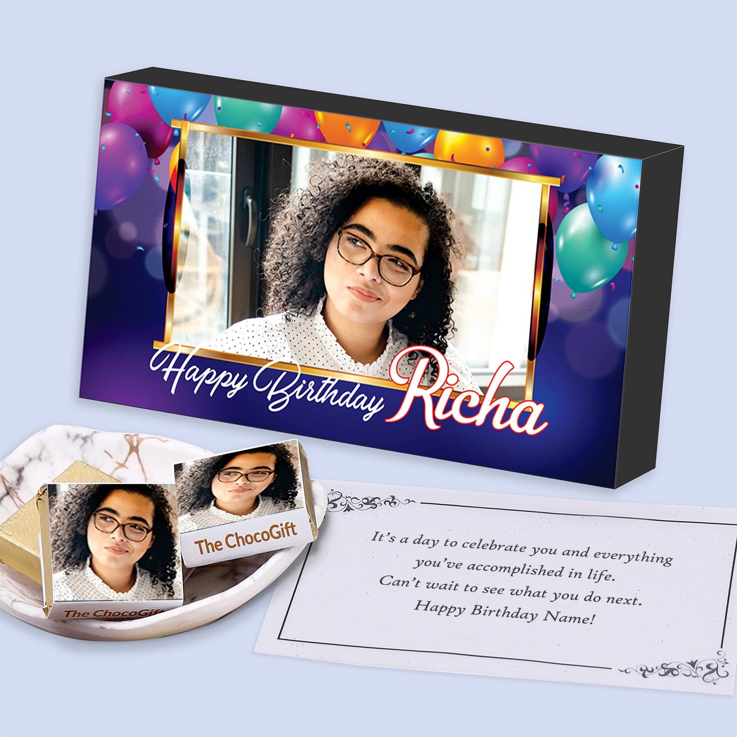Wrapper Printed Chocolate Gifts with picture on a box