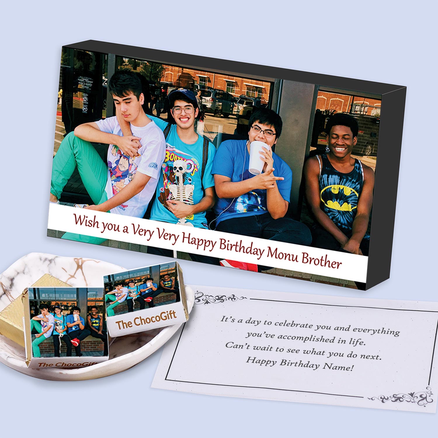 Premium and Unique gift ideas for men with Image Printed Chocolate Gift For Birthday