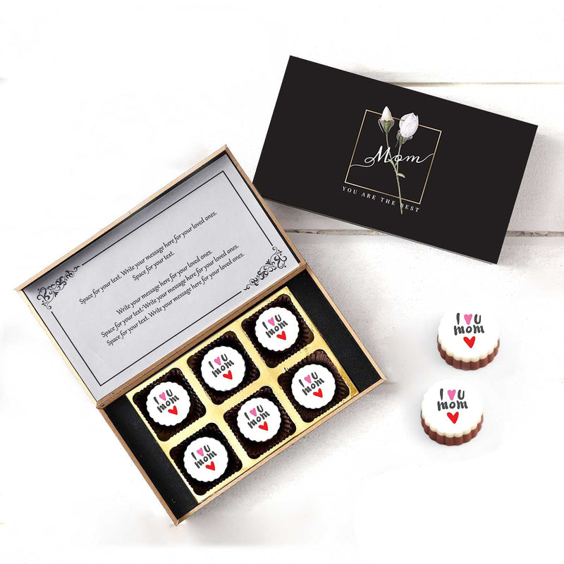 Blooming white Roses Printed box of Chocolates