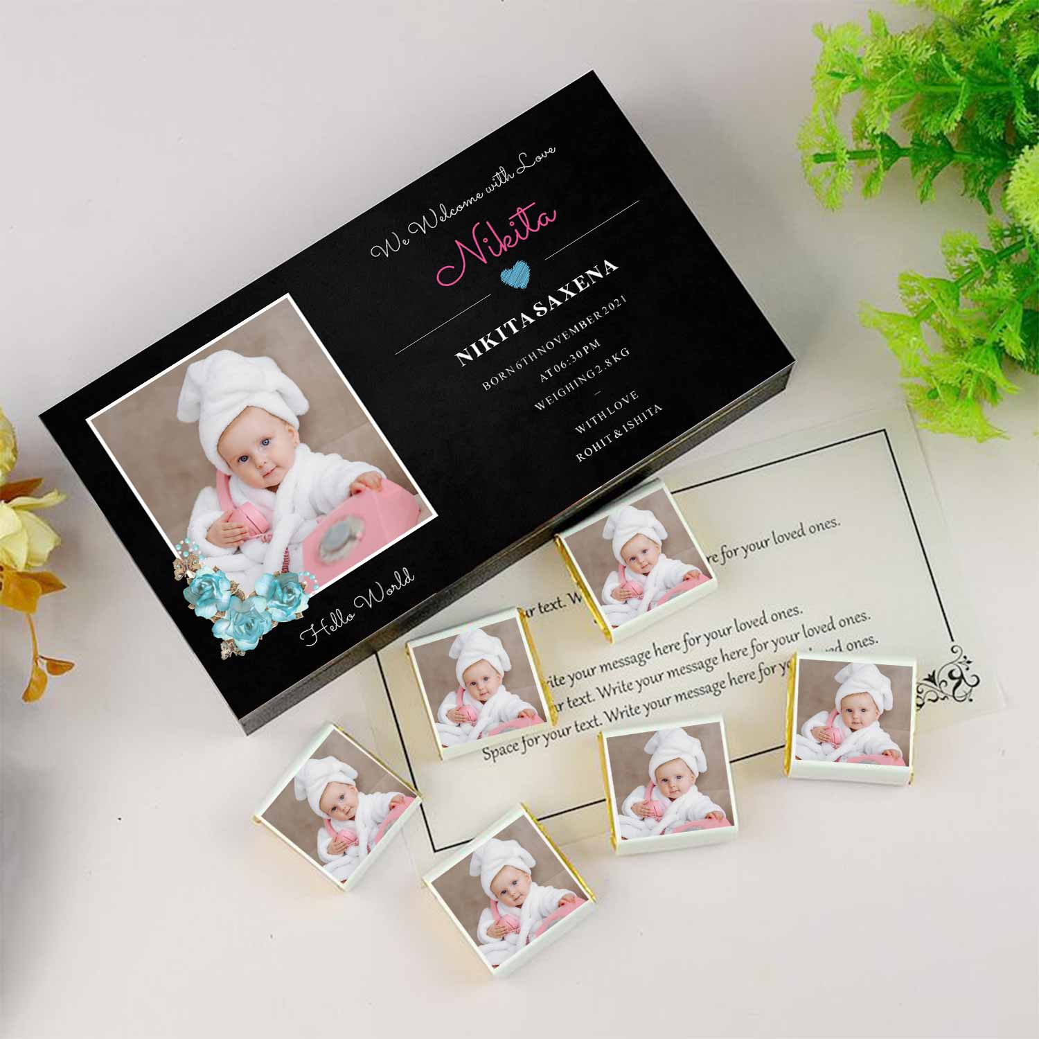 Its a baby girl announcement.     New born baby girl announcement.  Pregnancy baby girl announcement.   Baby birth announcement gifts india.