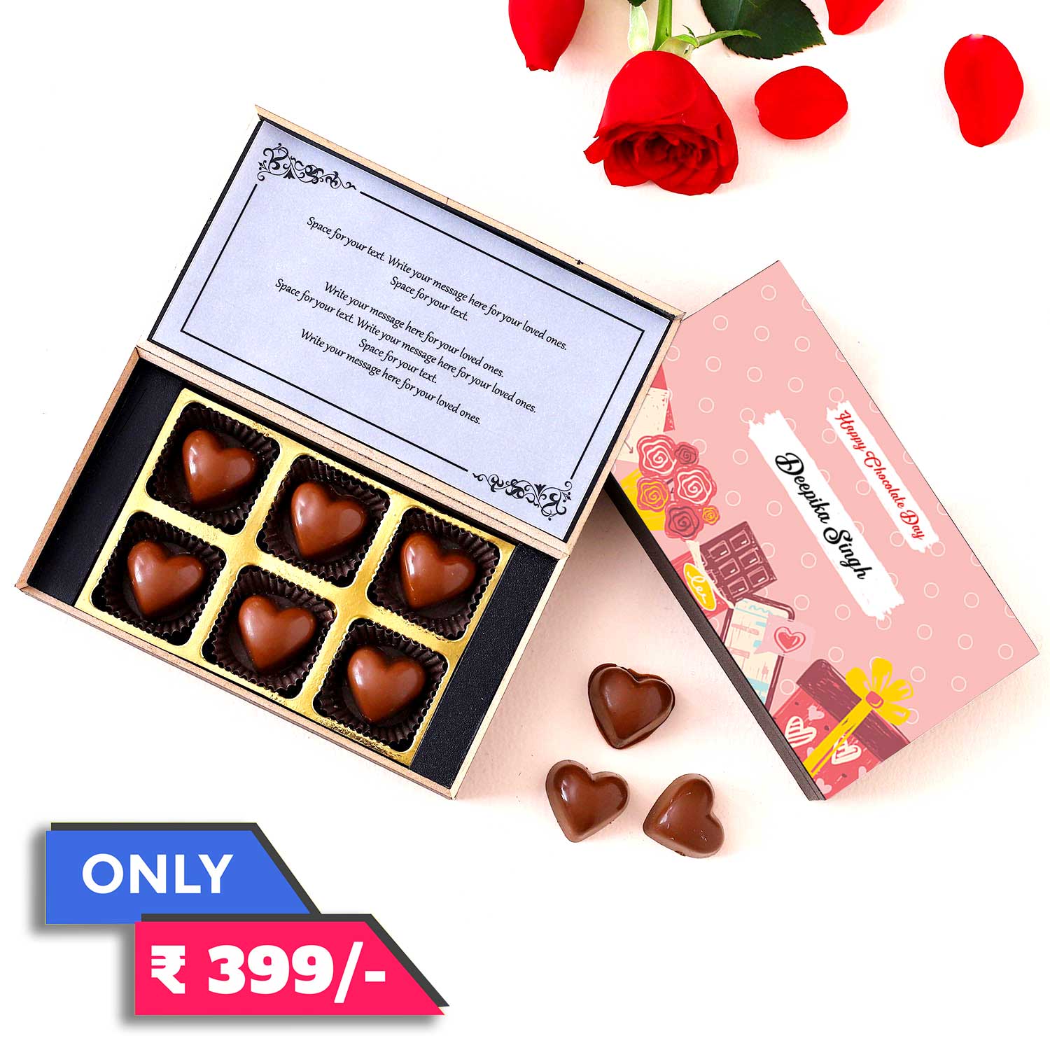 Buy online @399 Chocolate Day Printed Chocolate with photo/name