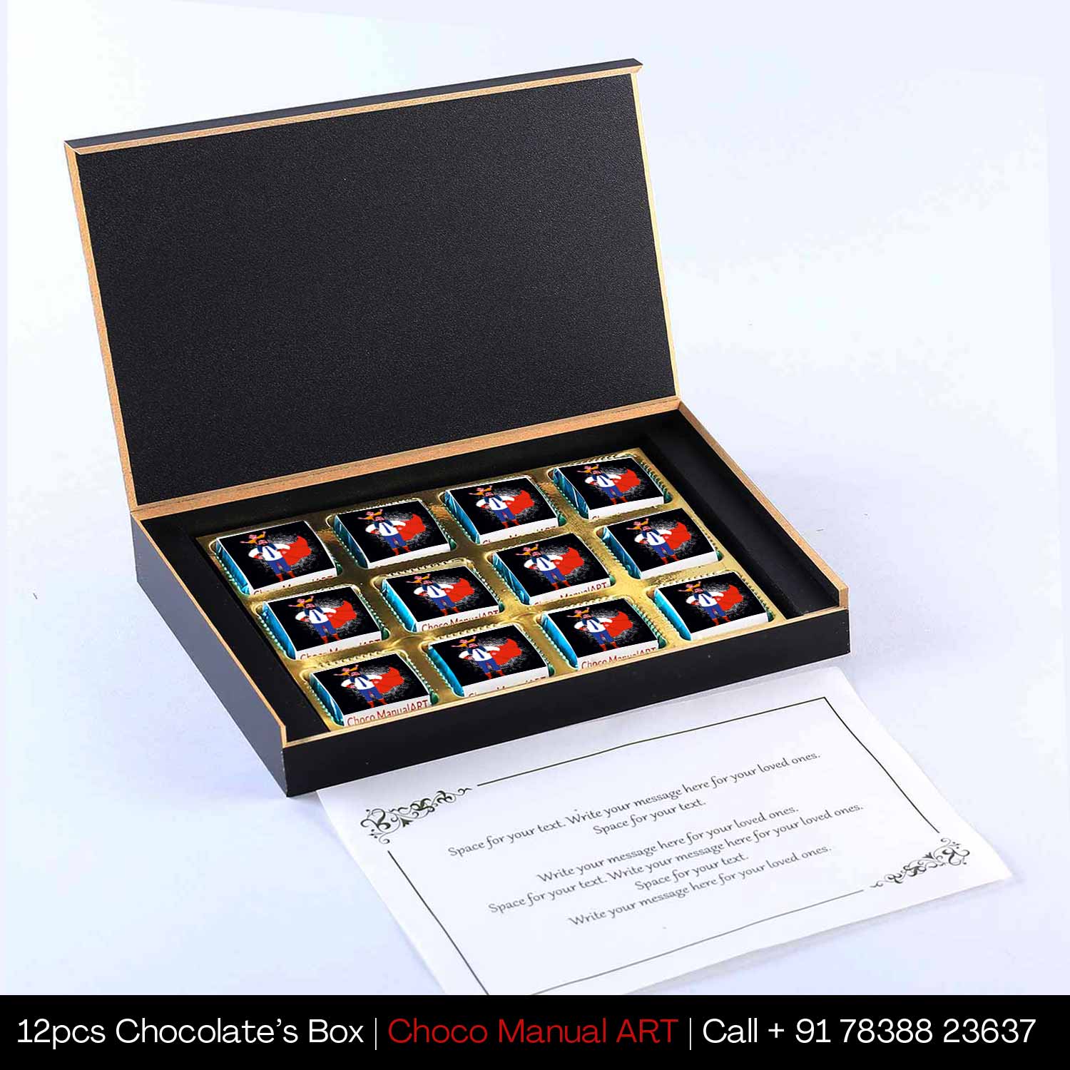 Adorable print box of wrapped Chocolates for father's day
