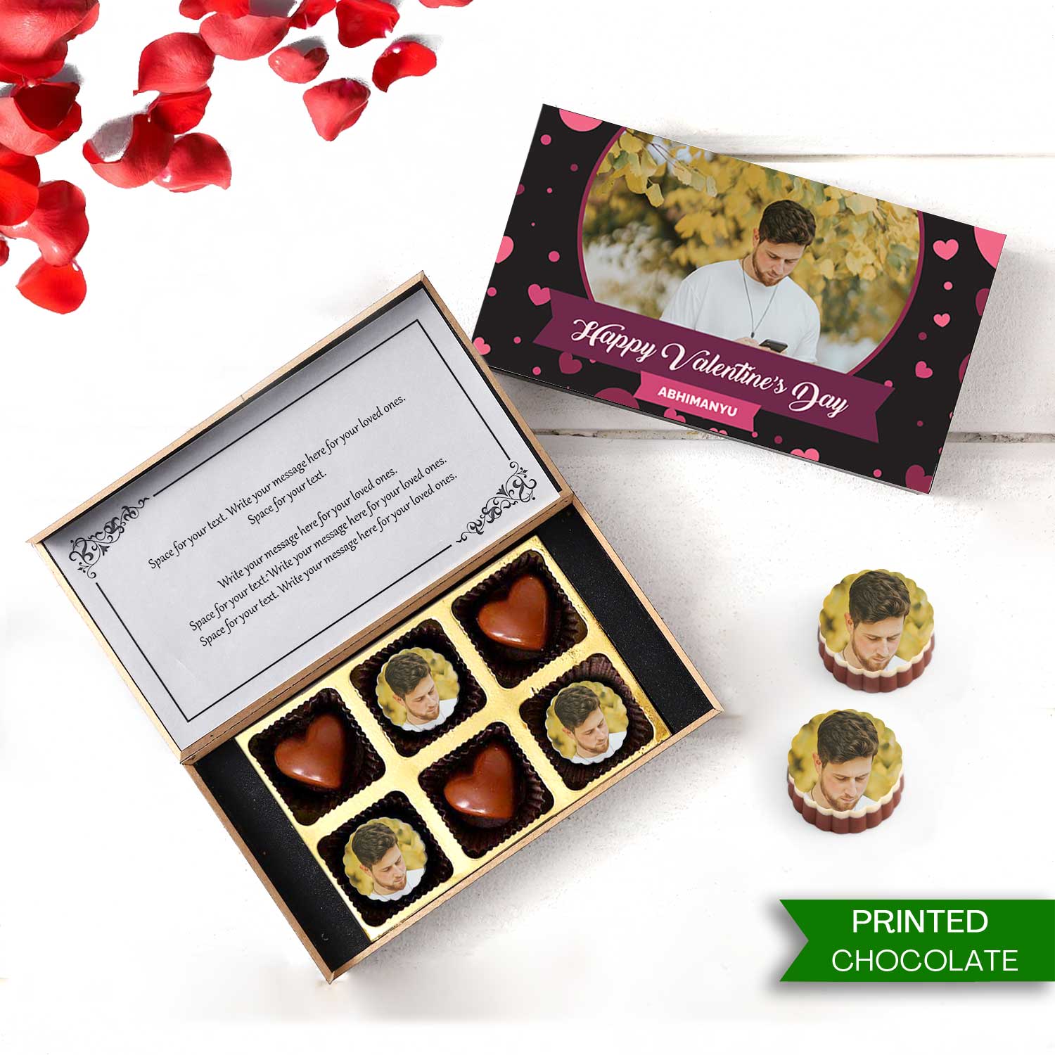 Red Ribbon Greetings Personalised Chocolate Box