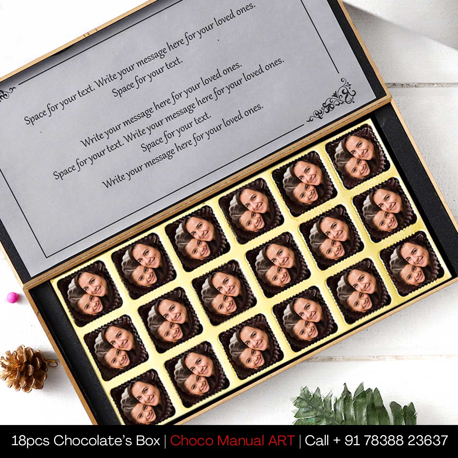 Creative Design of mom-baby Printed Chocolates with floral touch