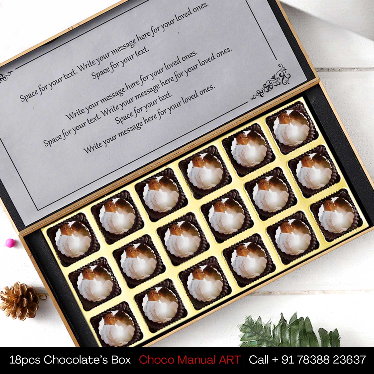 Buy Personalised Chocolate with Photo Name Messages Print on them