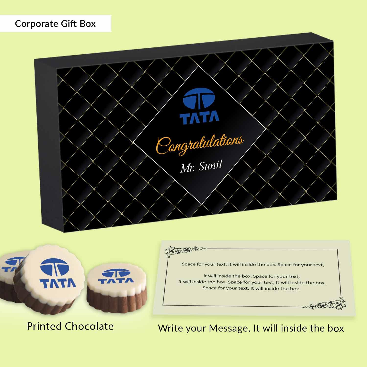 Black modern box logo printed chocolates corporate gift - Choco Manual ART