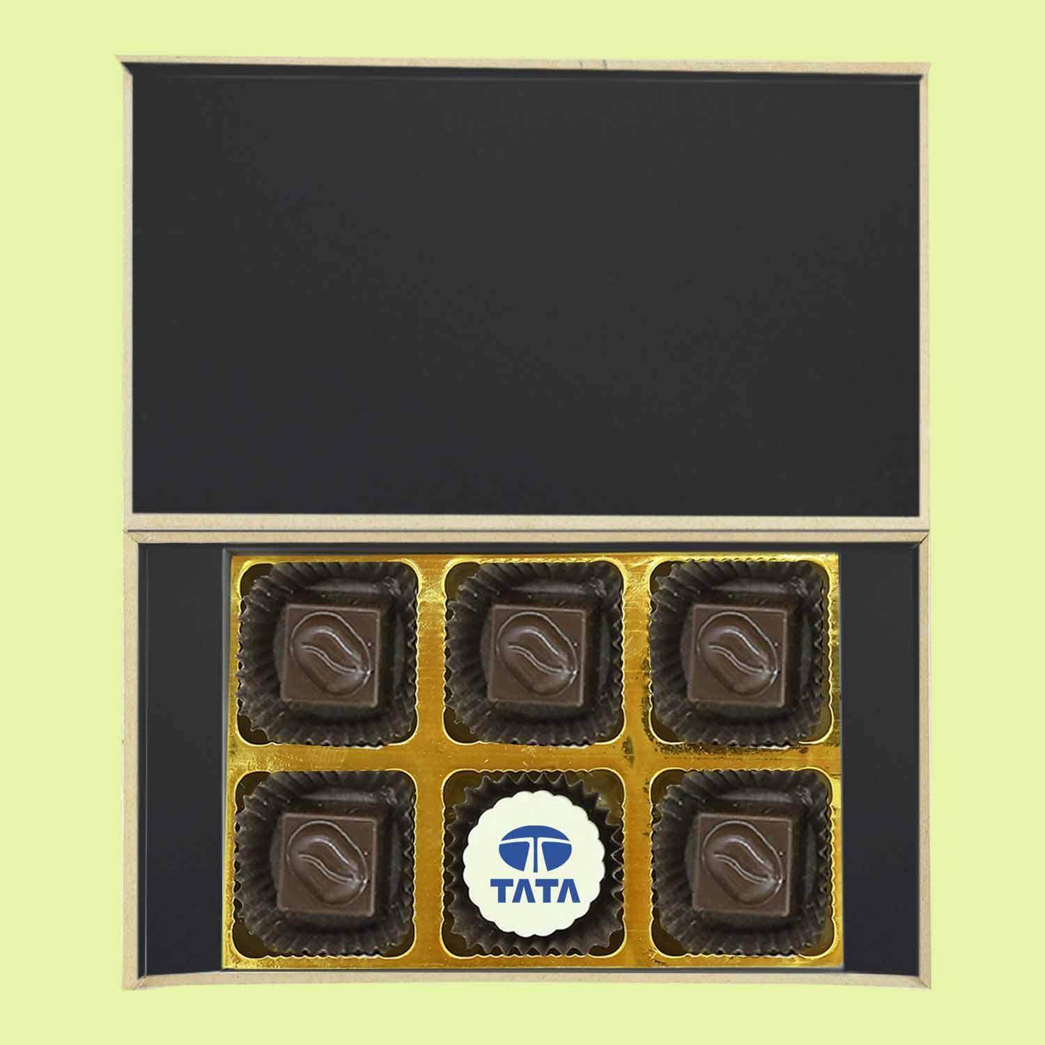Black modern box logo printed chocolates corporate gift - Choco Manual ART