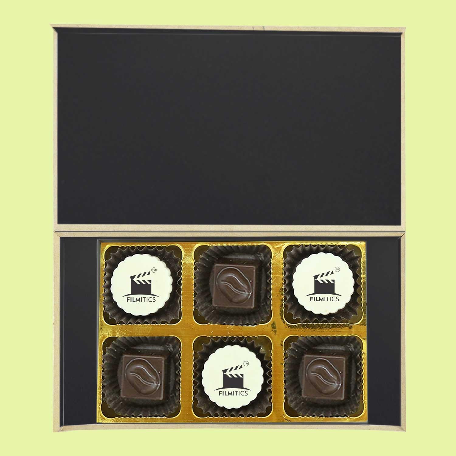 Peach flowers designed box of printed chocolates - Choco Manual ART