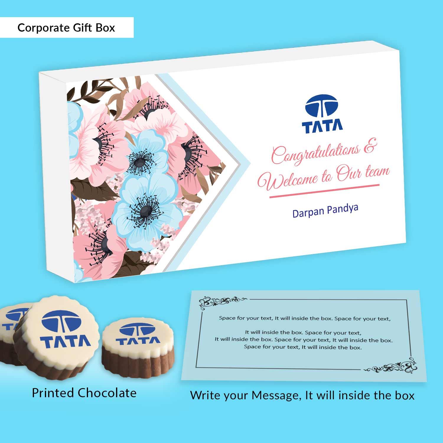 Colourful floral design corporate chocolates gift - Choco Manual ART