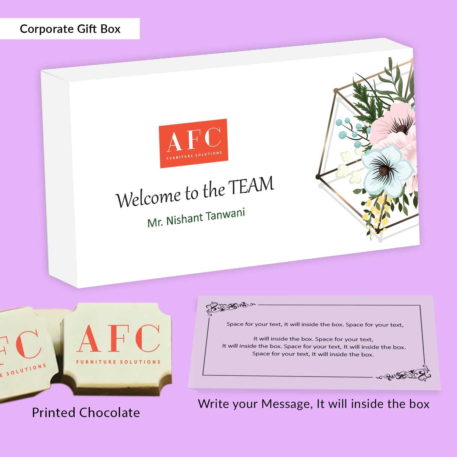 White modern box of chocolates corporate gift - Choco Manual ART