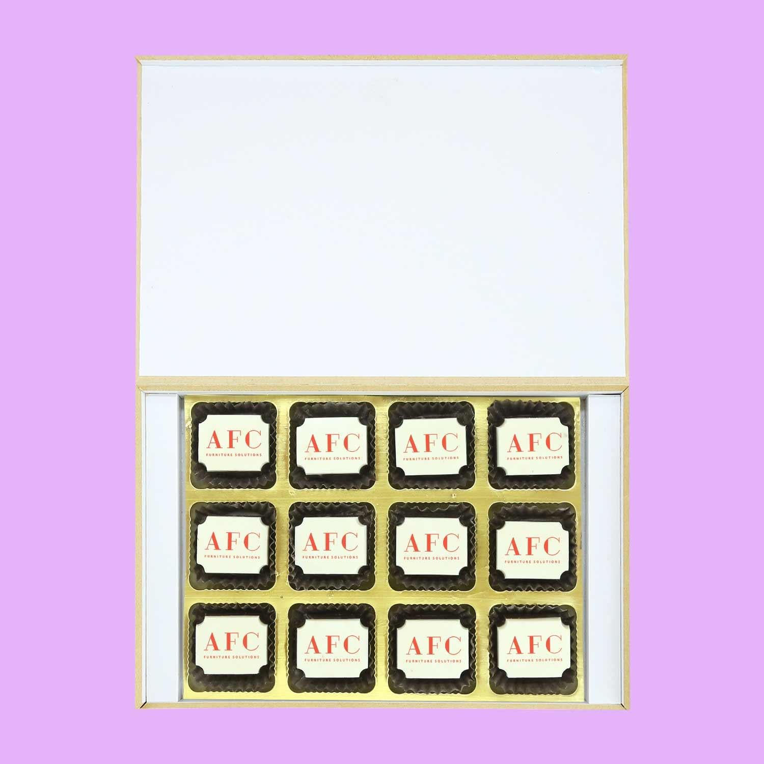 White modern box of chocolates corporate gift - Choco Manual ART