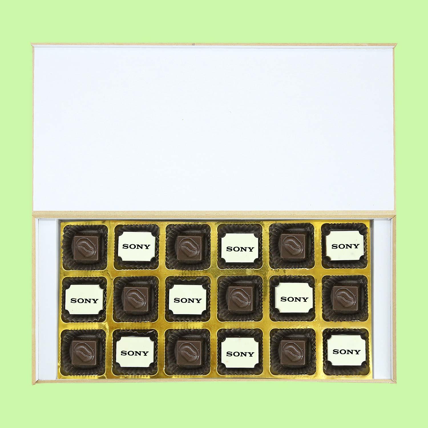 Logo printed personalised corporate gift of chocolates - Choco Manual ART