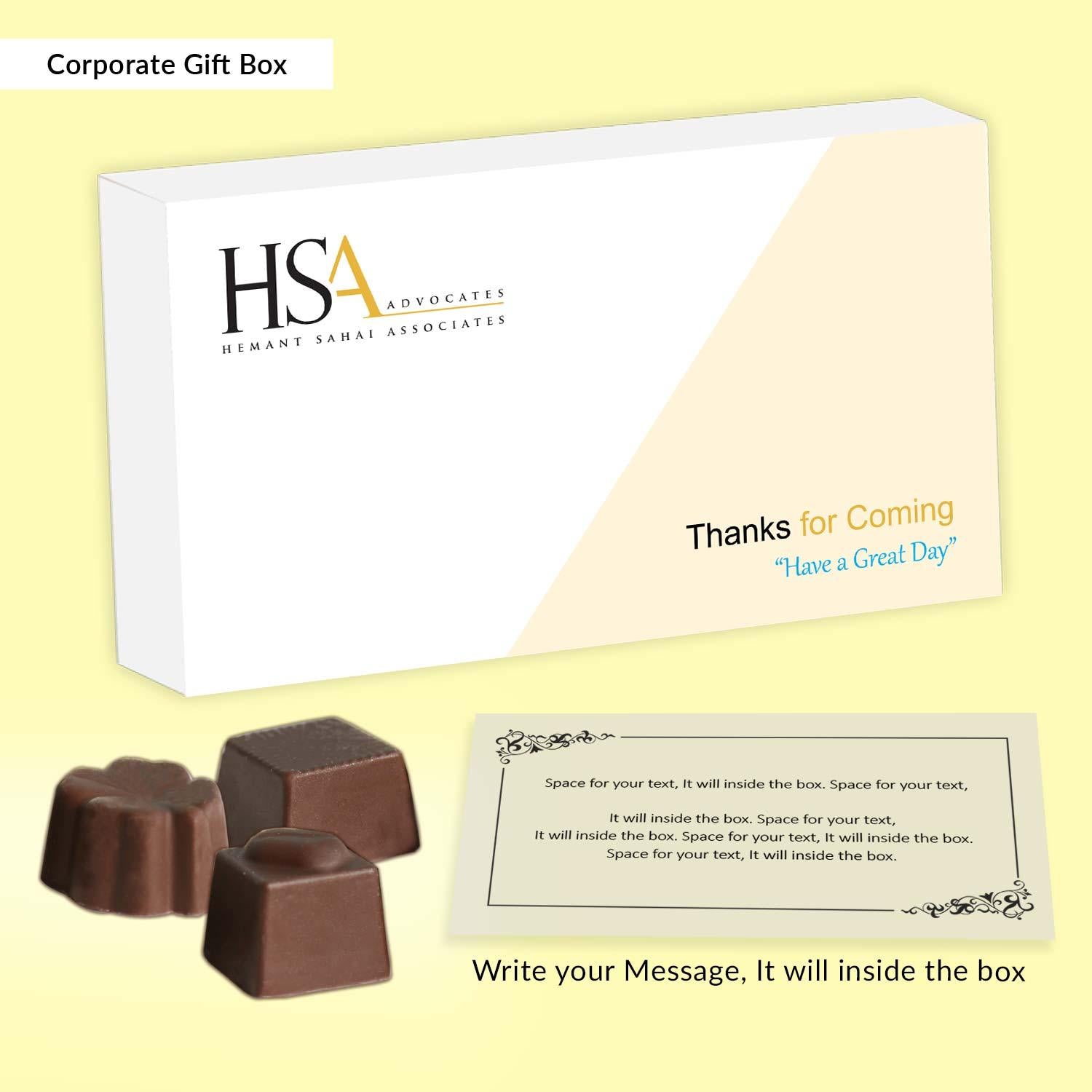 Beige coloured corporate gift of chocolates - Choco Manual ART