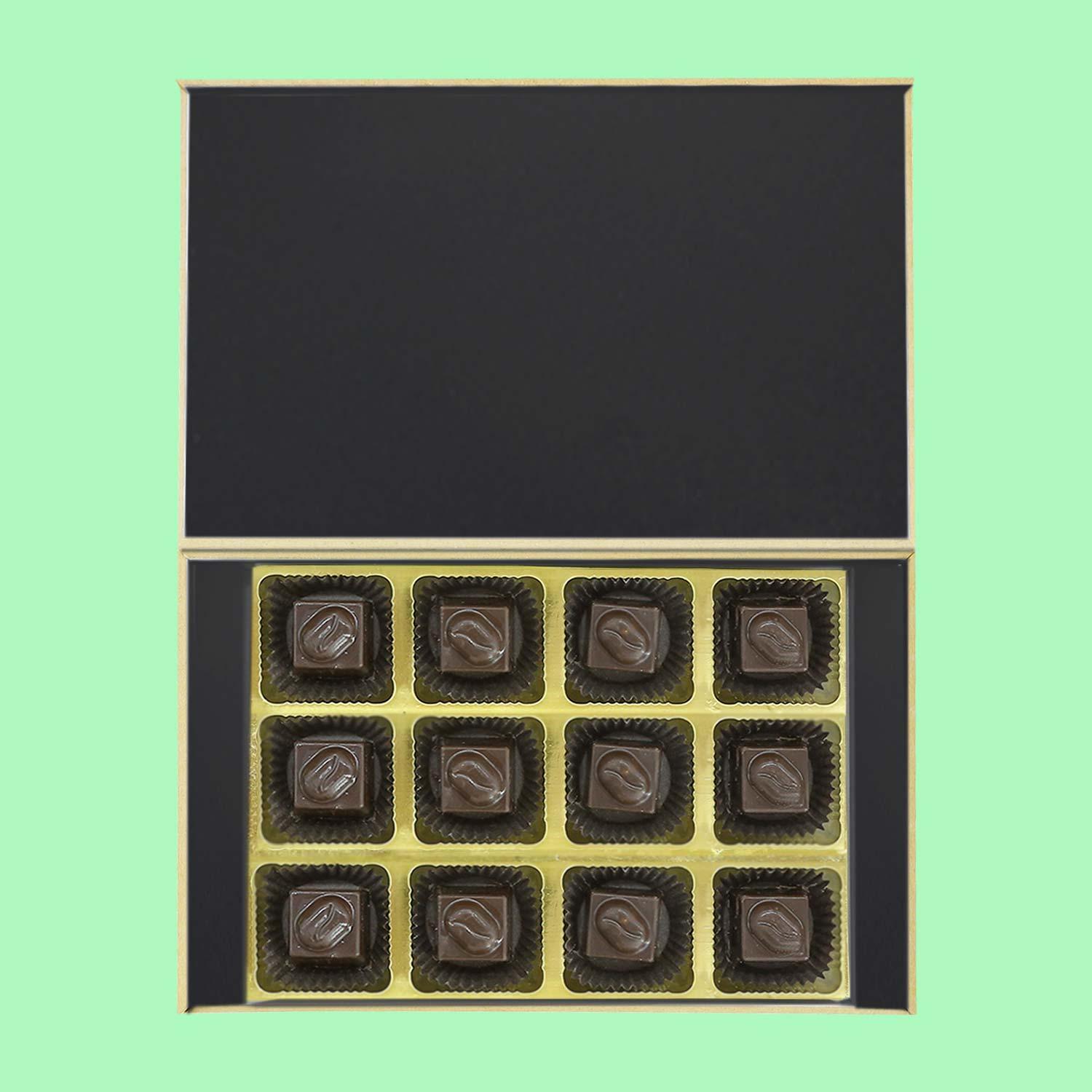 Logo printed black corporate chocolates box - Choco Manual ART