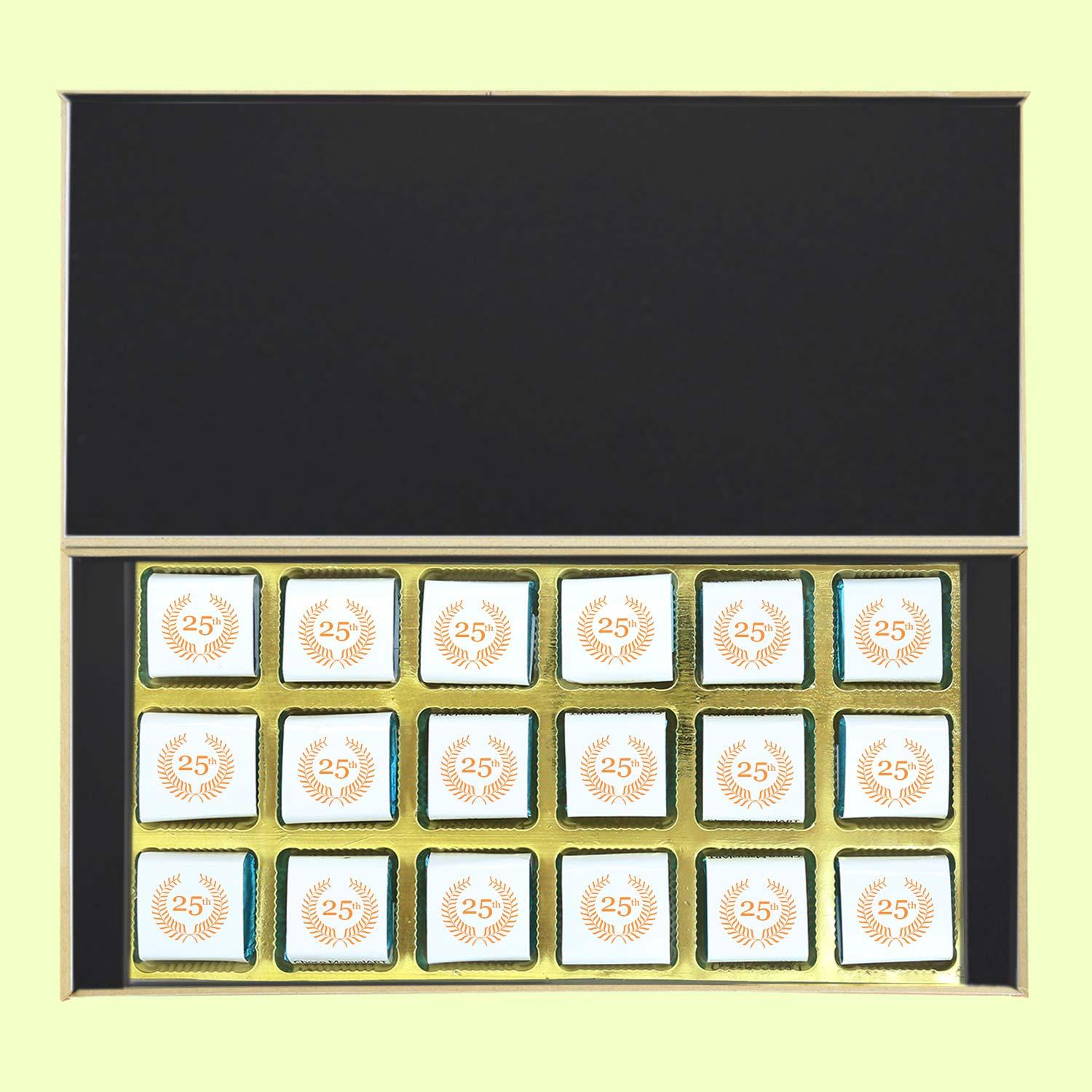Black elegant designer box of customised chocolates - Choco Manual ART