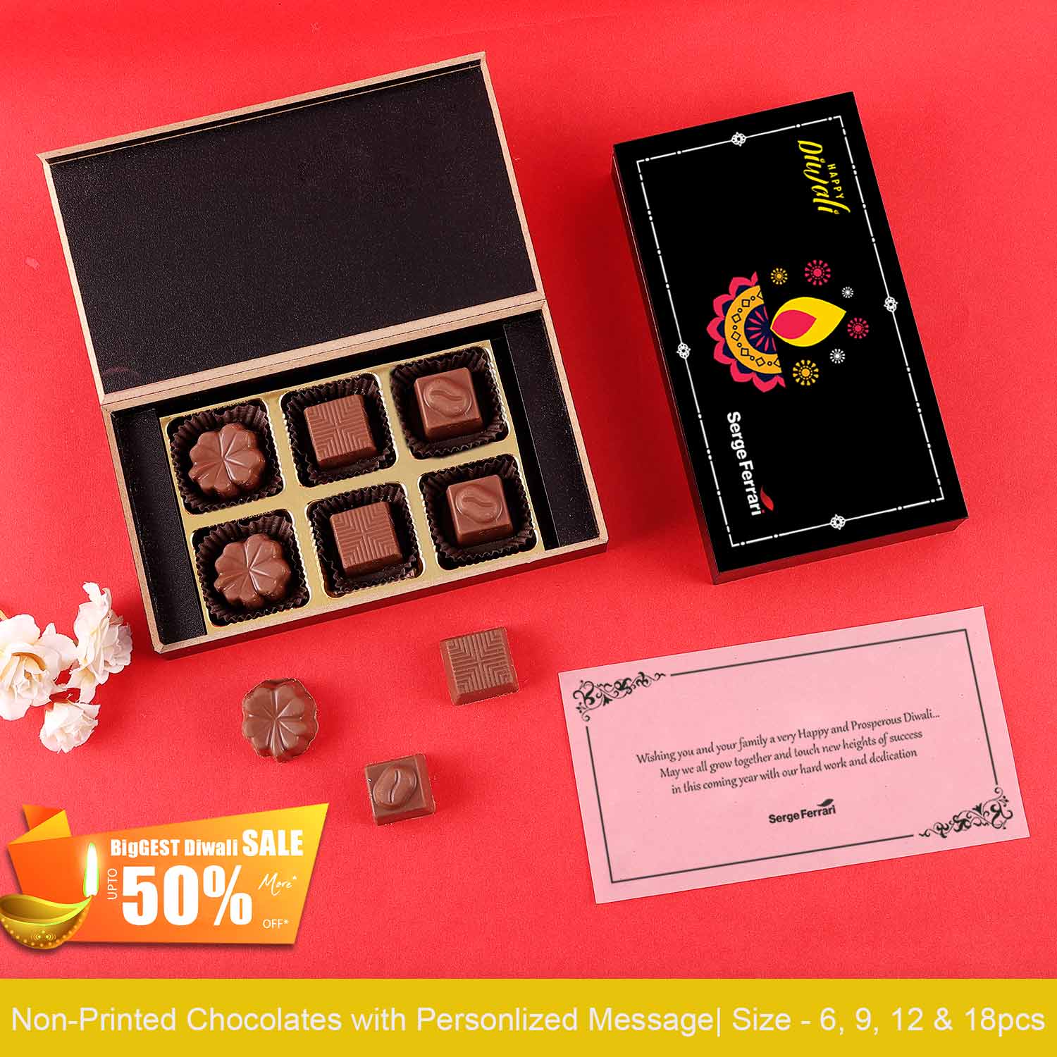Personalsed chocolate gift box,Handmade Chocolate box online Diwali corporate gifts for employees, Diwali gifts for employees under 700, personalised chocolate name on chocolate customised chocolate wrapper