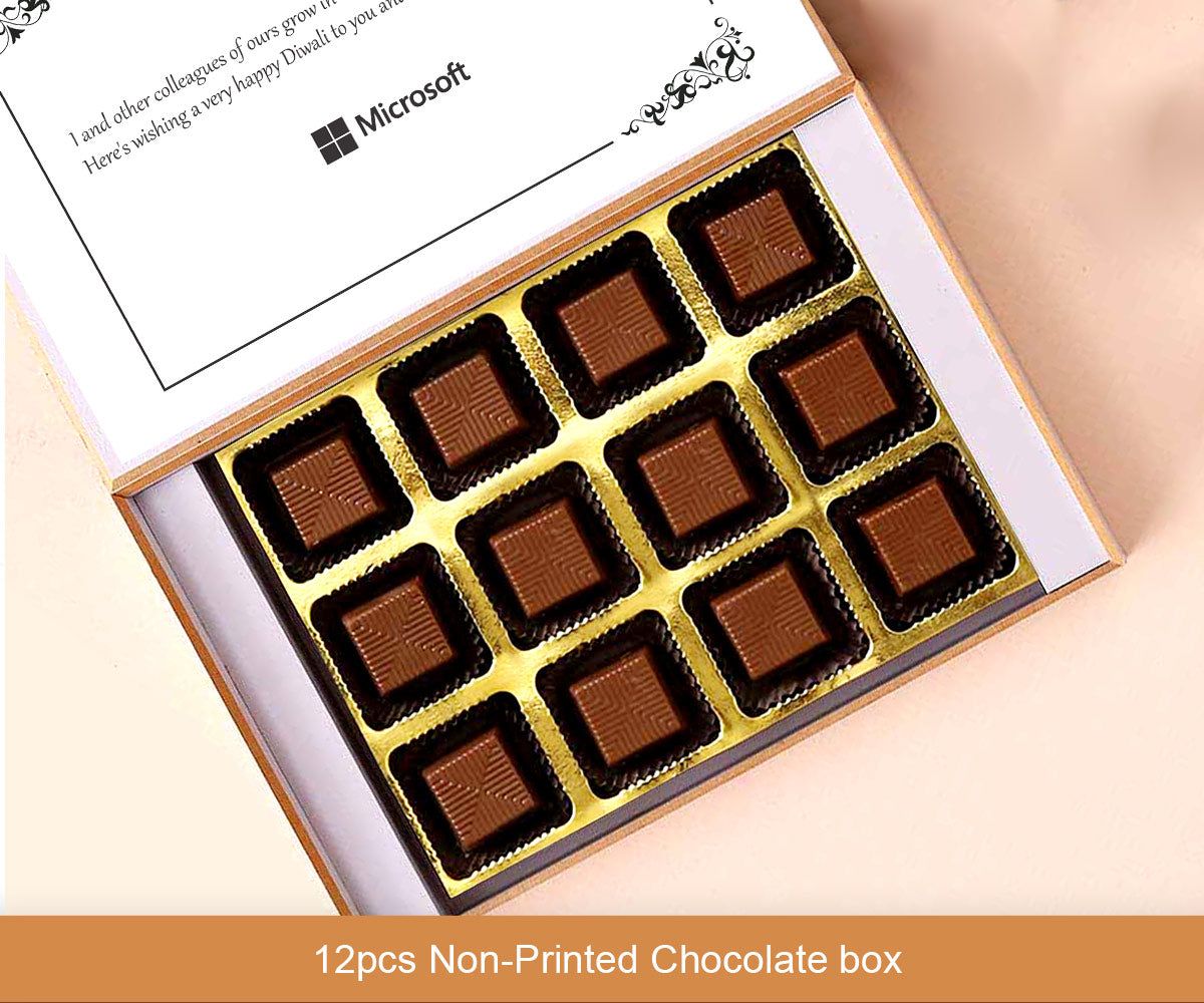 Golden diyas corporate diwali chocolates gift