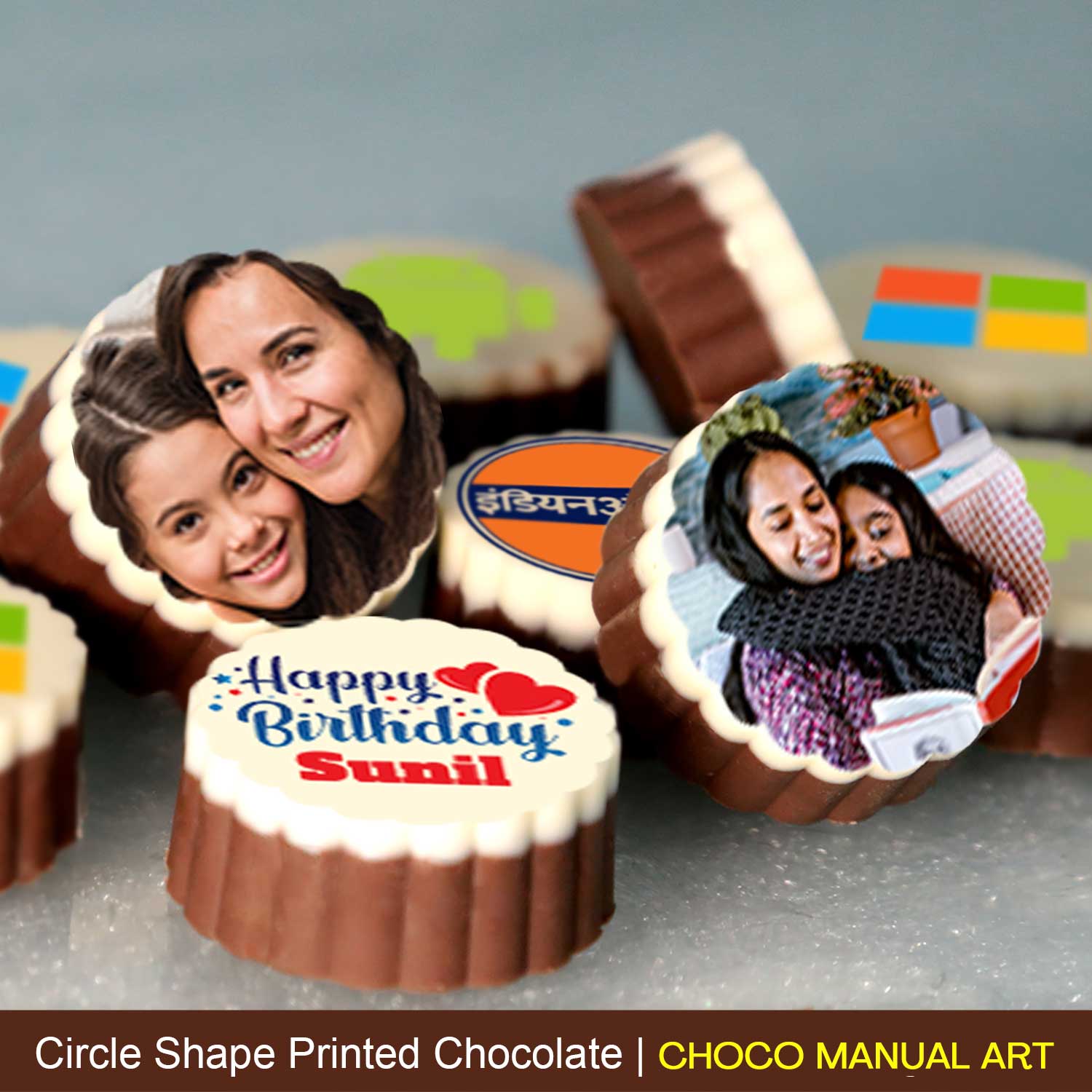 Creative Design of mom-baby Printed Chocolates with floral touch