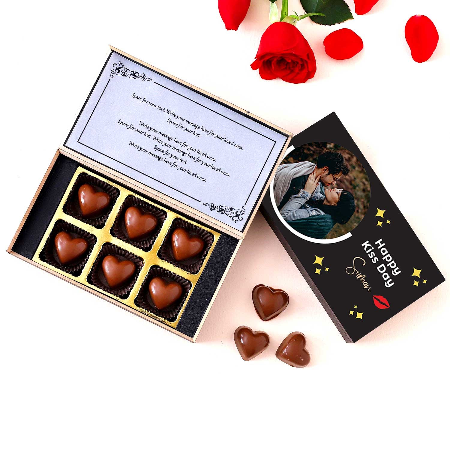 Unique Kiss Day Customised Chocolate gift