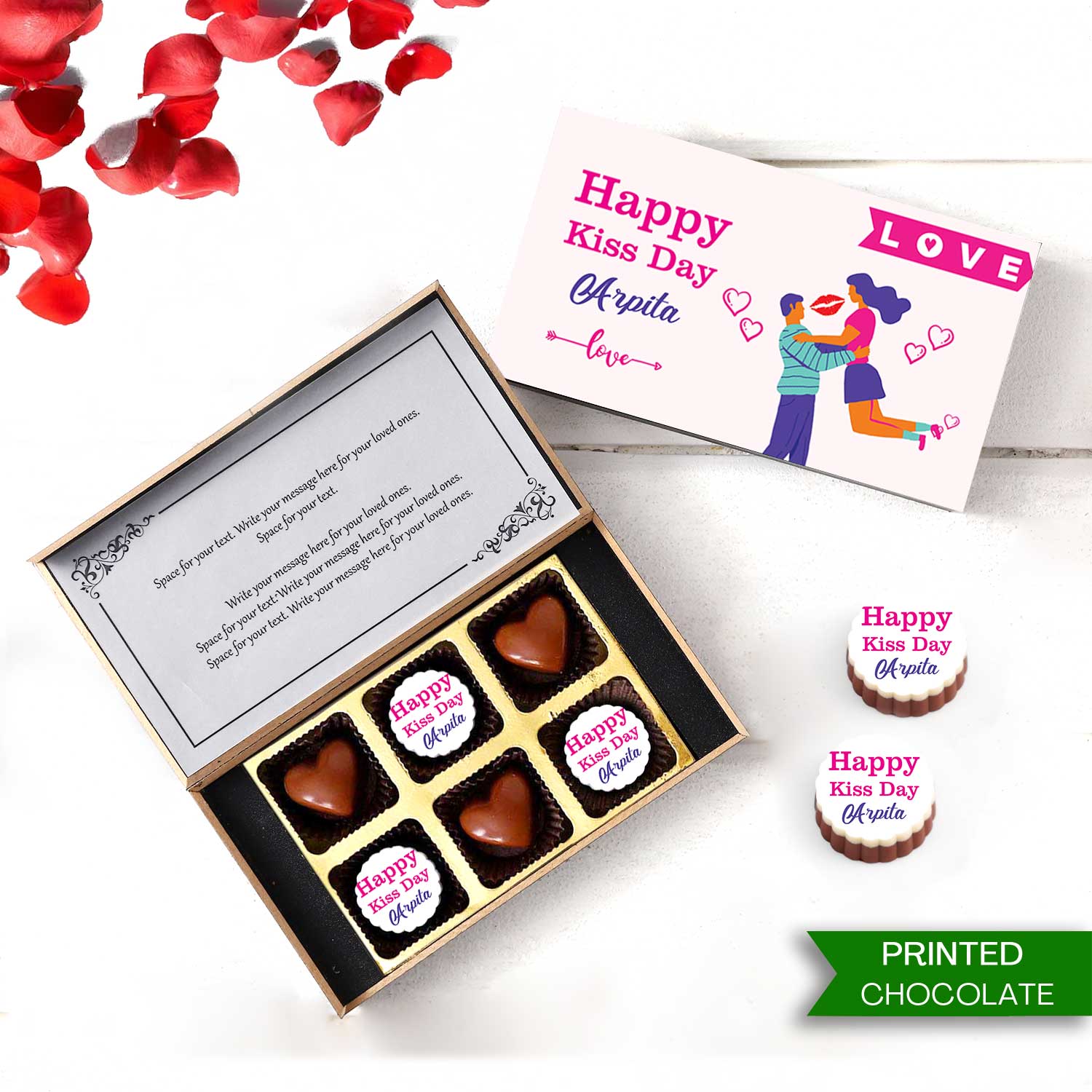Customised Chocolate gift for Kiss Day