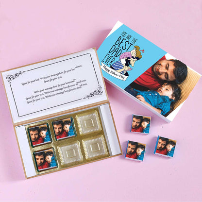 Dad-Son love Depicted Printed Wrapped Chocolates FATHER'S DAY PRINTED WRAPPED CHOCOLATES WITH DAD-SON LOVE DEPICTING AN IMAGE