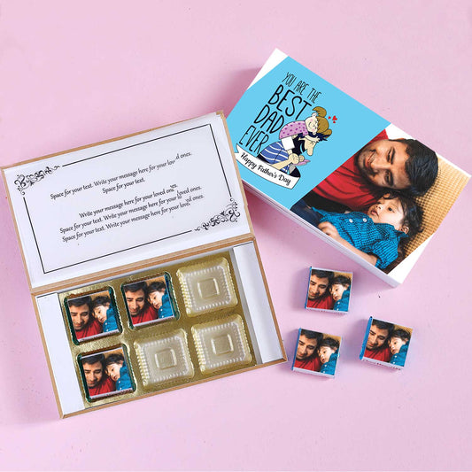 Dad-Son love Depicted Printed Wrapped Chocolates FATHER'S DAY PRINTED WRAPPED CHOCOLATES WITH DAD-SON LOVE DEPICTING AN IMAGE