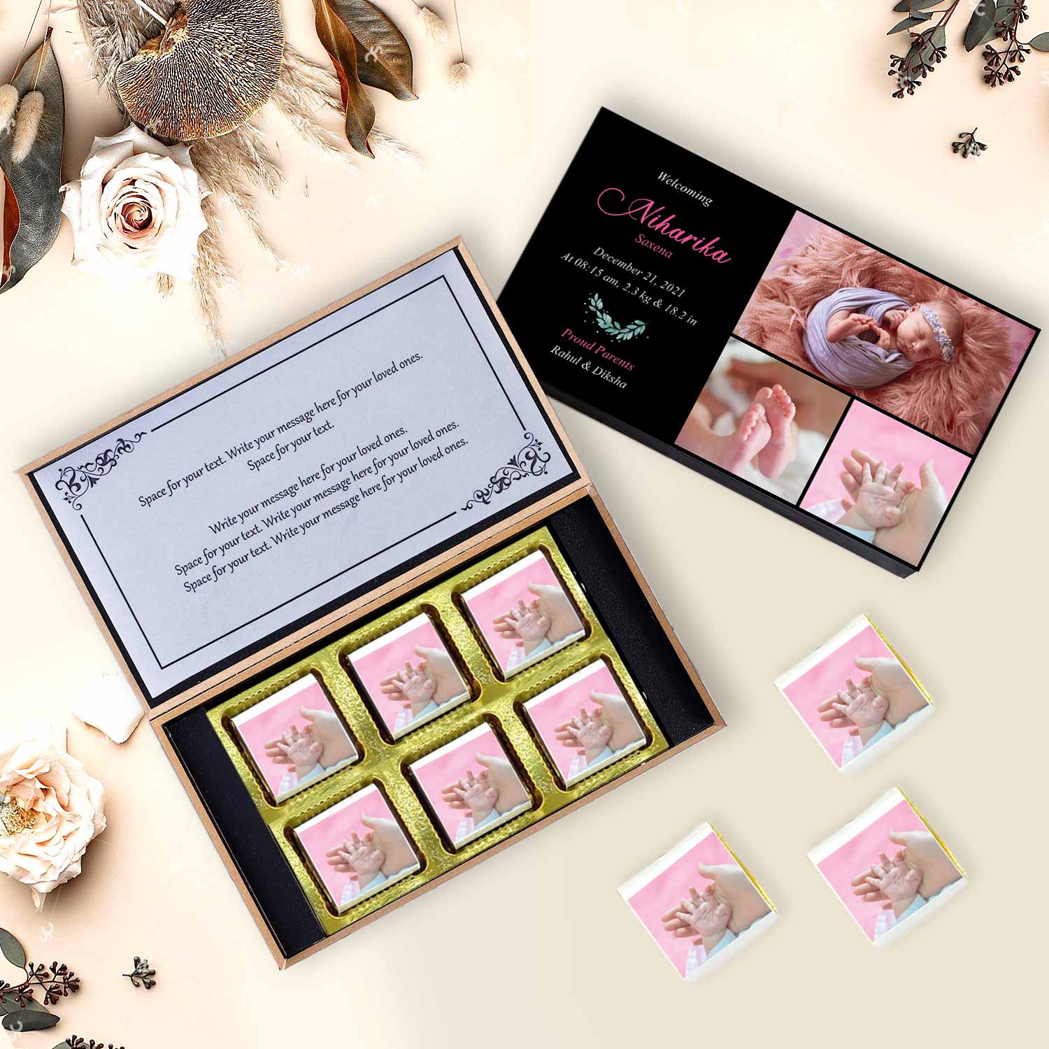   Baby birth announcement messages.  Funny baby girl announcement.  How to announce baby birth in office.  Baby girl announcement chocolate boxes.  Baby girl announcement boxes.