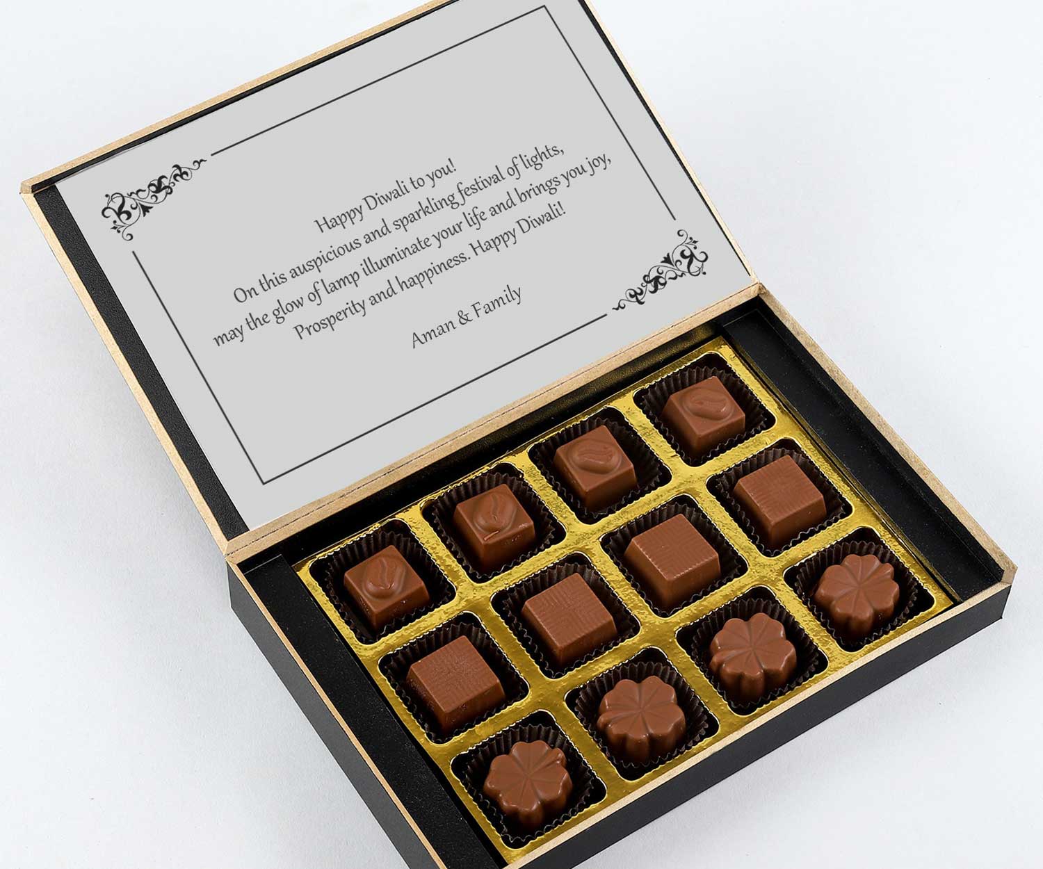 black chocolates box diwali gift