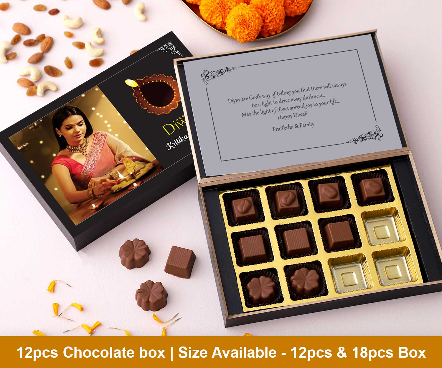 diwali gift box packaging, diwali gift box near me, haldiram diwali gift box, Personalised chocolate for diwali gift and your neighbours